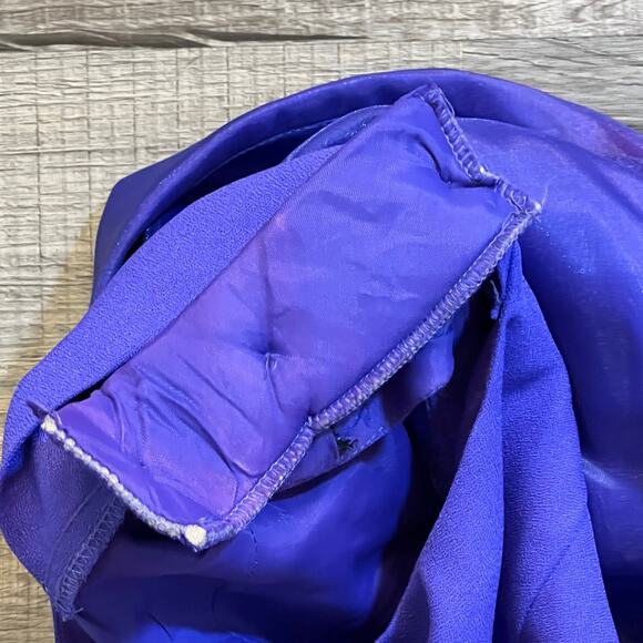 VTG 80's Michael Marcella Purple Off Shoulder Top w/Bow & Pencil Skirt Suit 4 - Picture 7 of 15